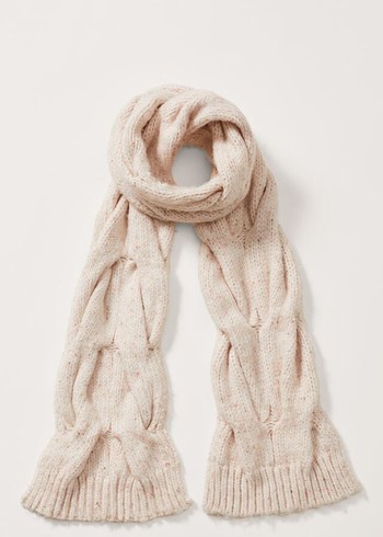 Phase Eight Cattie Cable Scarves Beige Canada | KONZCP-320